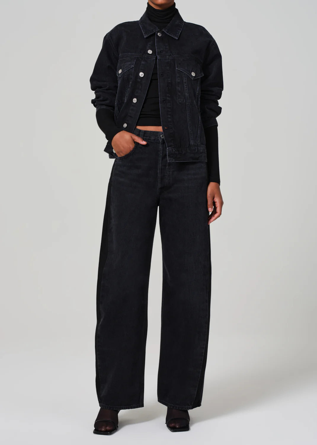 Half Price Ayla Baggy w/ Tuxedo Stripe ~ Black Sea Salt