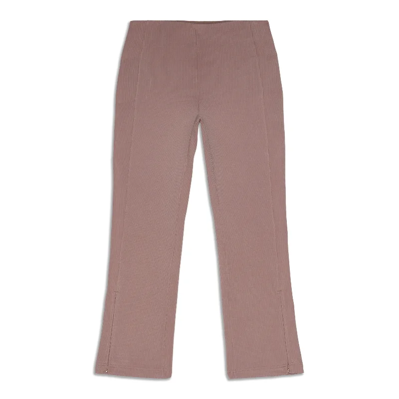 Unbeatable Prices Ribbed Softstreme Zip-Leg High-Rise Cropped Pants - Resale