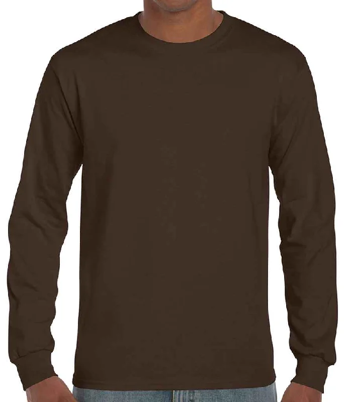 Gildan Ultra Cotton™ Long Sleeve T-Shirt | Dark Chocolate