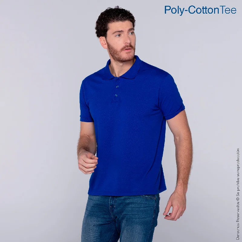 Playera Tipo Polo Piqué para Caballero · 50% Algodón 50% Poliéster · Color Royal