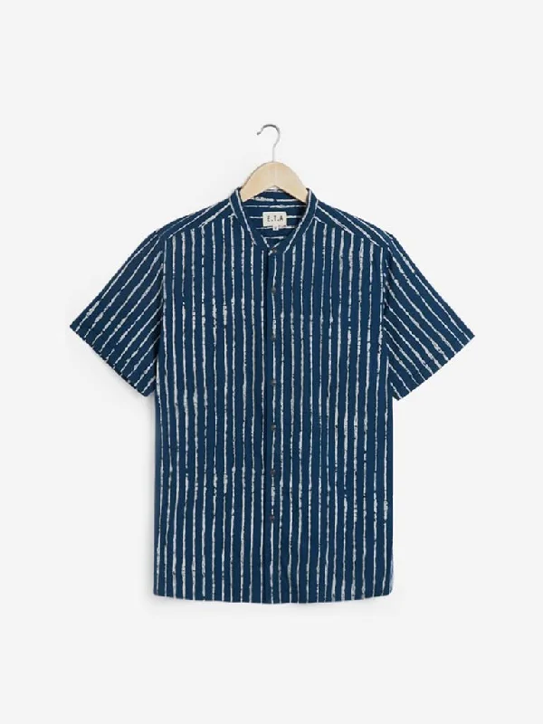 ETA Indigo Striped Resort Fit Shirt