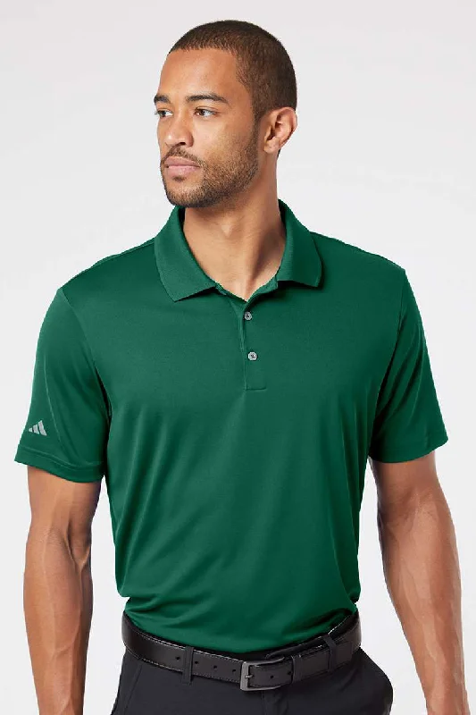 Adidas Mens Performance UPF 50+ Short Sleeve Polo Shirt - Collegiate Green