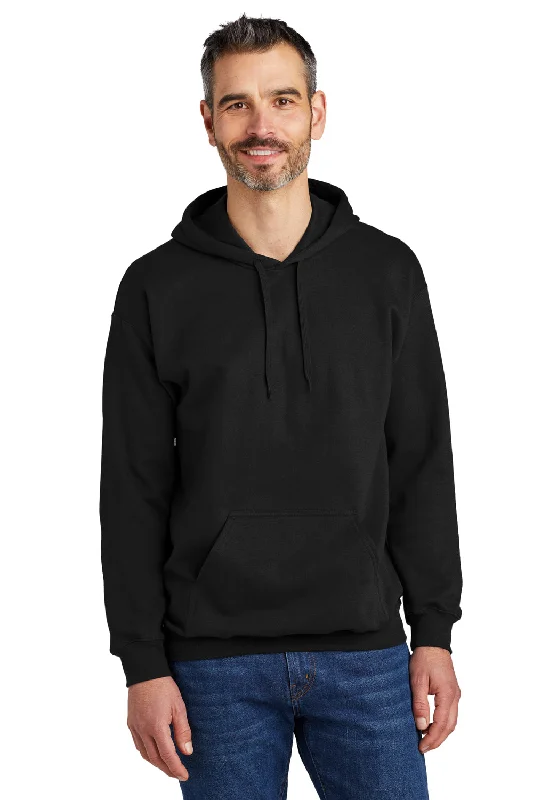 Gildan Mens Softstyle Hooded Sweatshirt Hoodie w/ Pouch Pocket - Black