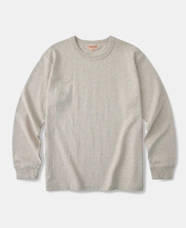 10.5 oz Cotton Loopwheel Tubular Long Sleeve T-Shirt - Oatmeal