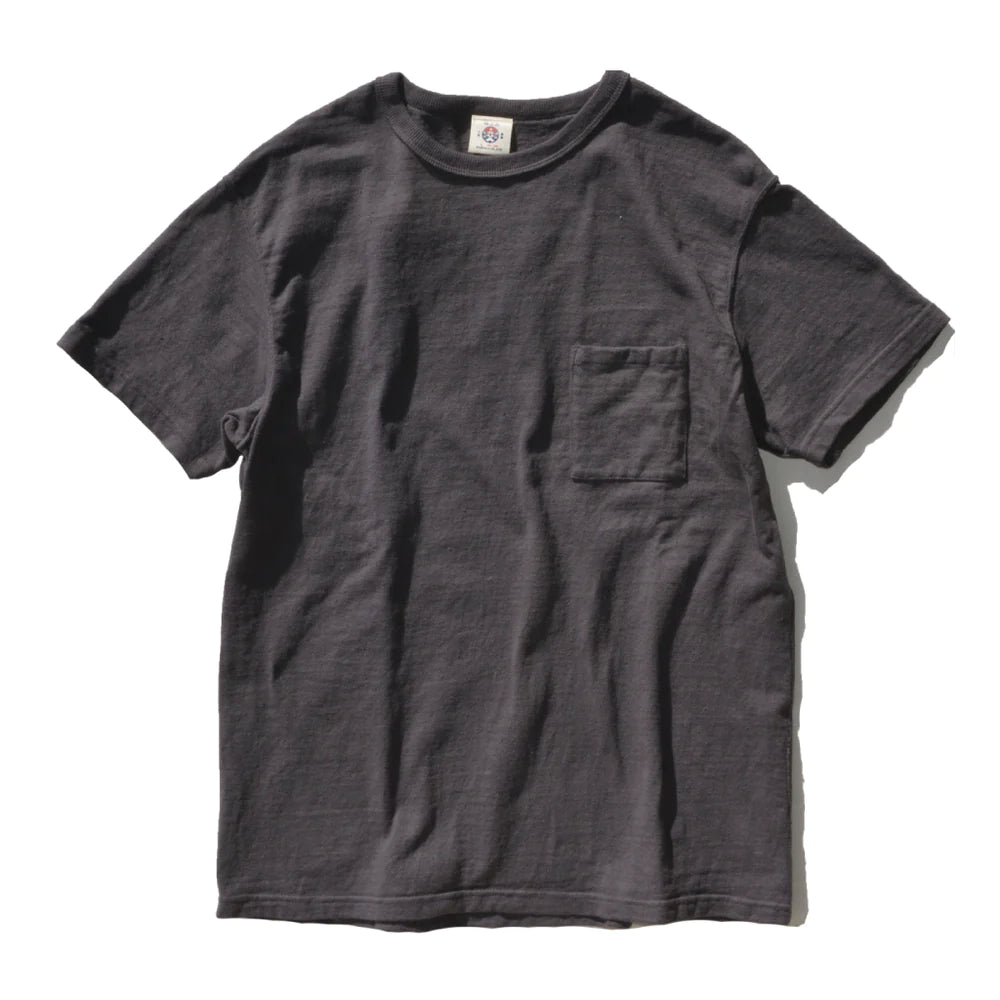 16oz Japanese Organic Cotton Pocket Tee Hand-Dyed with Black Bean - Kuromame