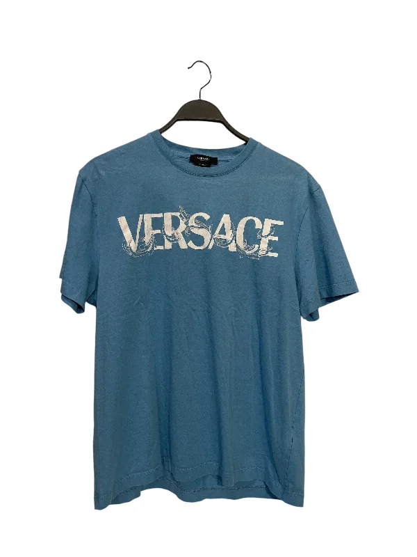 VERSACE/T-Shirt/L/Blue/Cotton/1006974