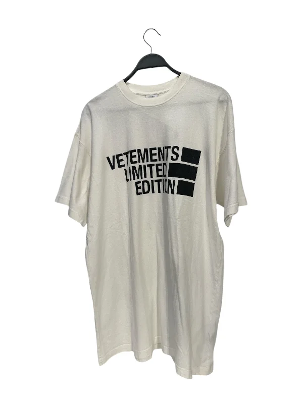 VETEMENTS/T-Shirt/S/White/Cotton/Graphic/UE51TR810W