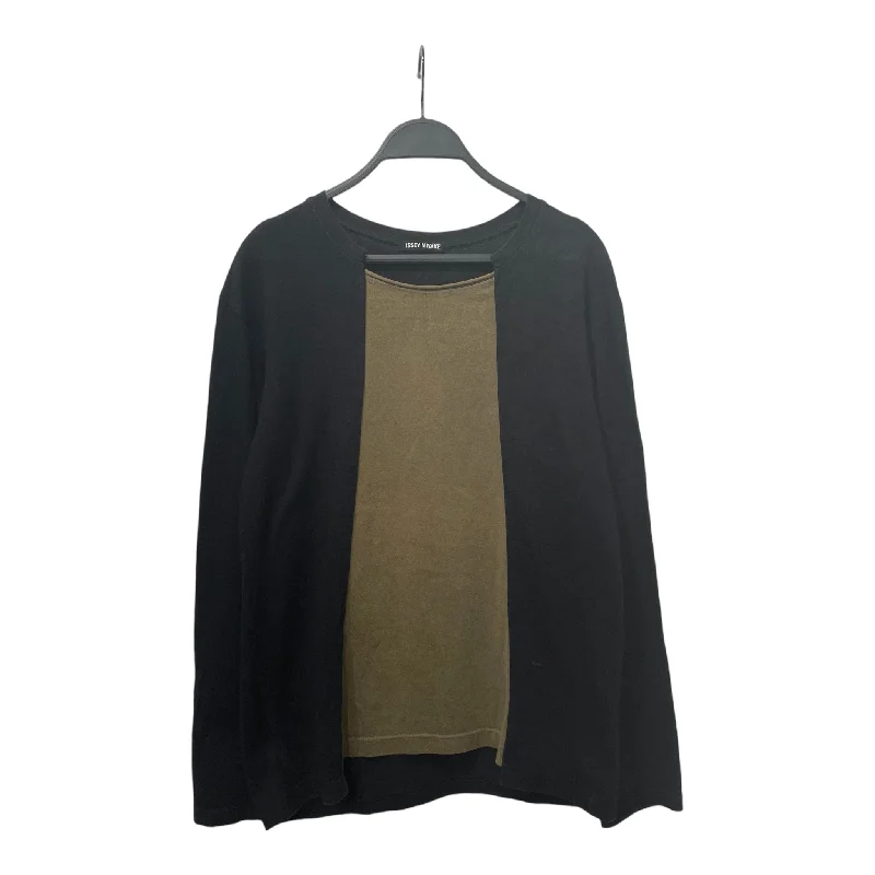 ISSEY MIYAKE/LS T-Shirt/2/Black/Cotton/ME93JK502