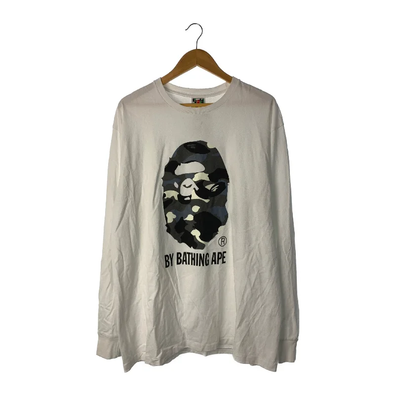 BAPE/LS T-Shirt/White/Cotton/Graphic/001LTH751002M