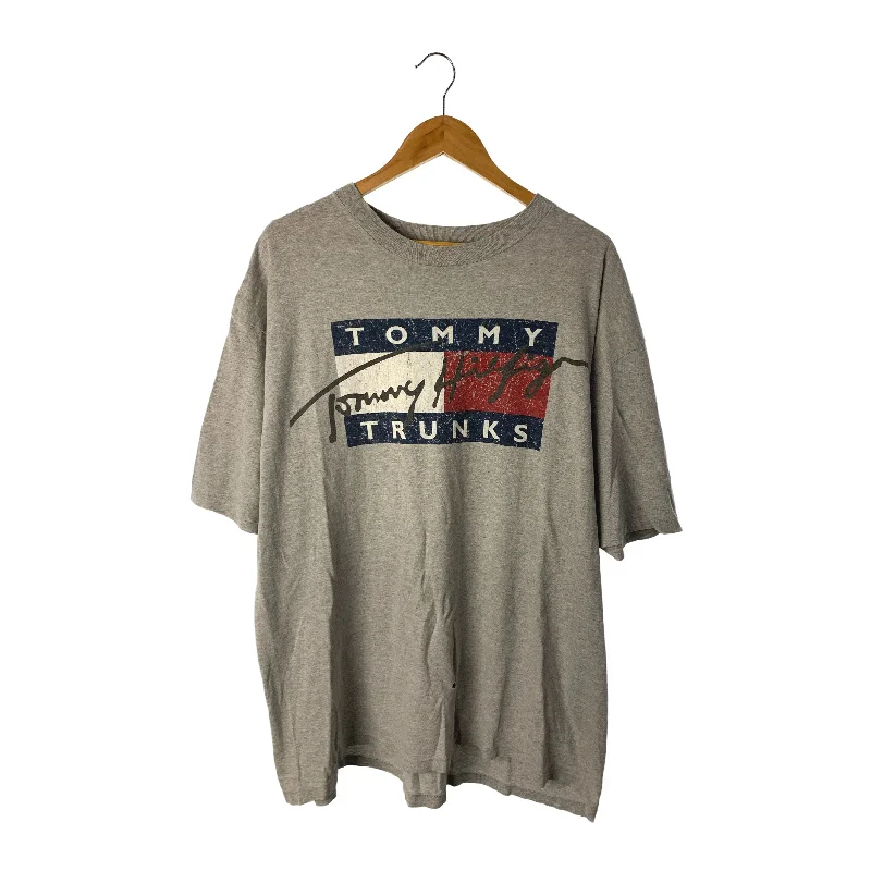 TOMMY HILFIGER/T-Shirt/L/Gray/Cotton/Graphic/