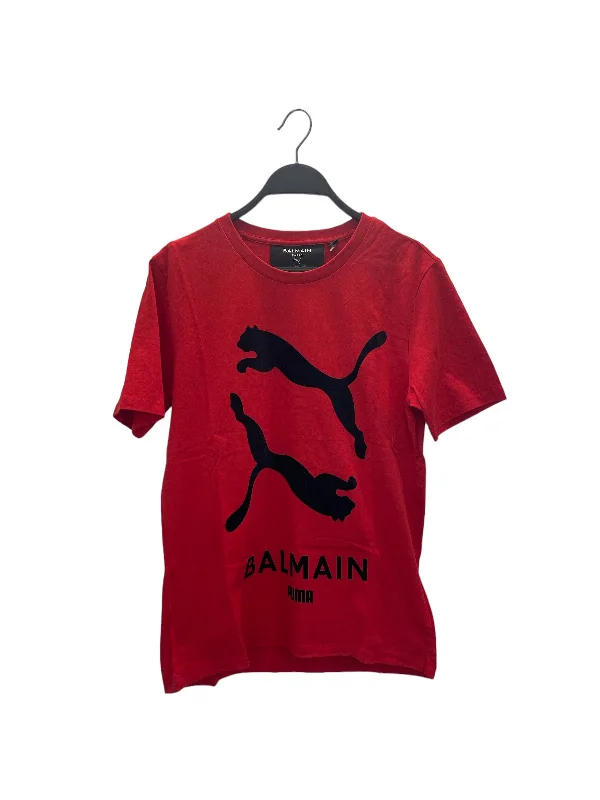 BALMAIN/PUMA/T-Shirt/XS/Cotton/RED/2 PUMAS LOGO