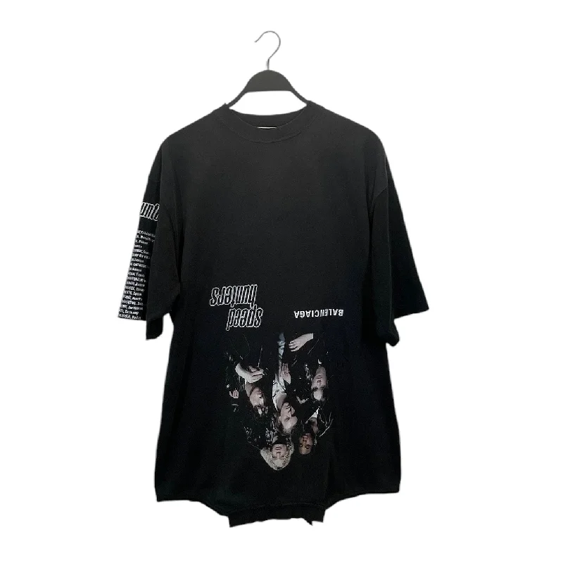 BALENCIAGA/T-Shirt/M/L/Cotton/GRY/Graphic/REVERSED SPEED HUNTERS