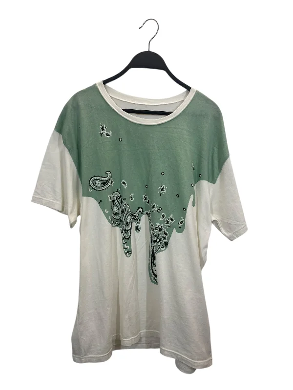 KAPITAL/T-Shirt/4/Cotton/WHT/GREEN PAISLEY GRAPHIC