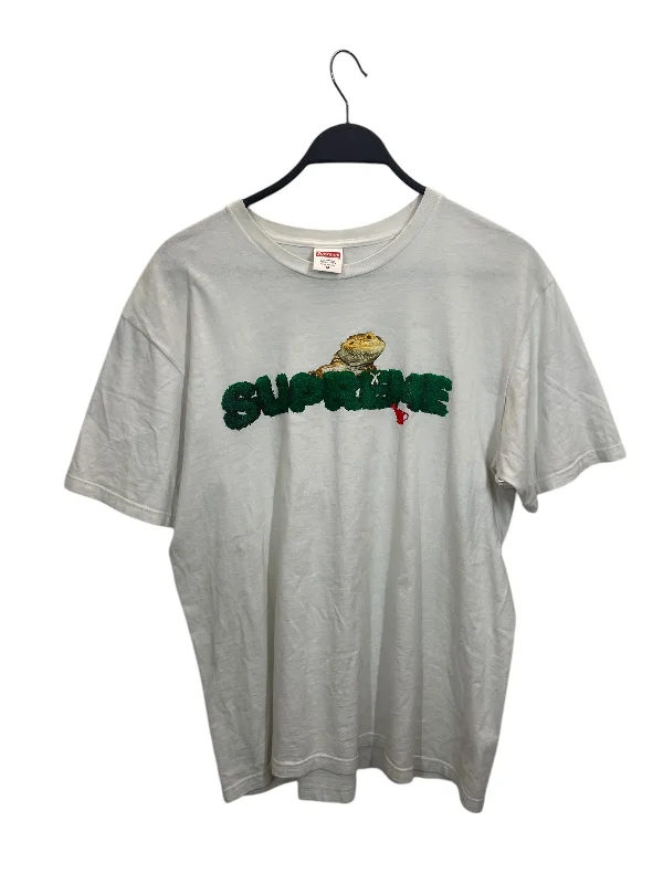 Supreme/T-Shirt/M/Cotton/WHT/IGUANA/ GREEN LOGO