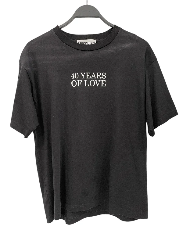 MOSCHINO/T-Shirt/Cotton/BLK/40 YEARS OF LOVE