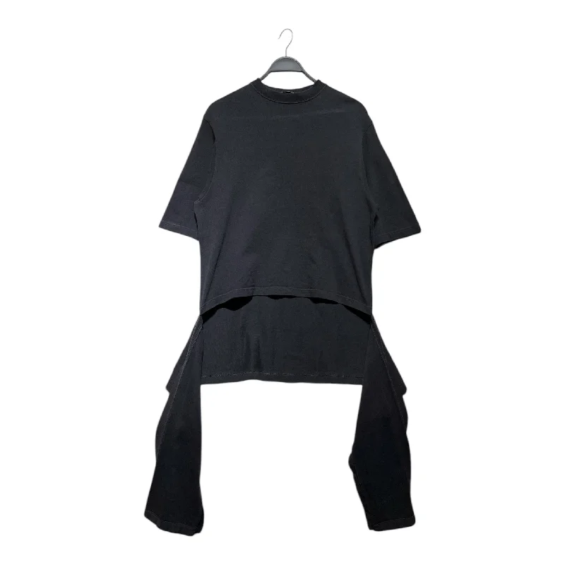 BALENCIAGA/T-Shirt/S/Cotton/GRY/SLEEVE CUT OFF