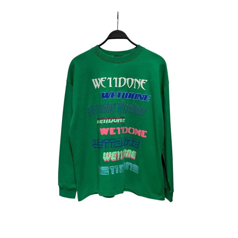 WE11DONE/LS T-Shirt/S/Cotton/GRN/All Over Print/