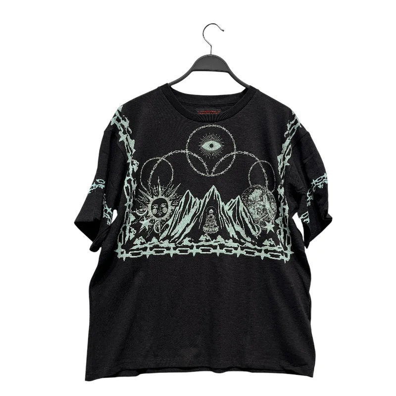 SIBERIA HILLS/T-Shirt/L/Cotton/BLK/All Over Print/EYE MOUNTAIN