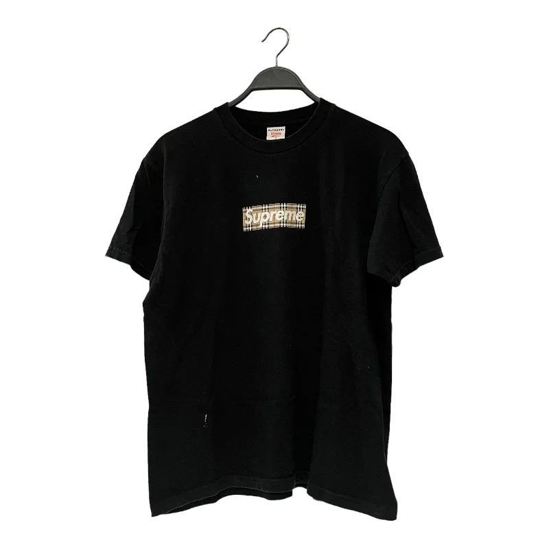 Supreme/BURBERRY LONDON/T-Shirt/M/Cotton/BLK/Burberry Print Box Logo