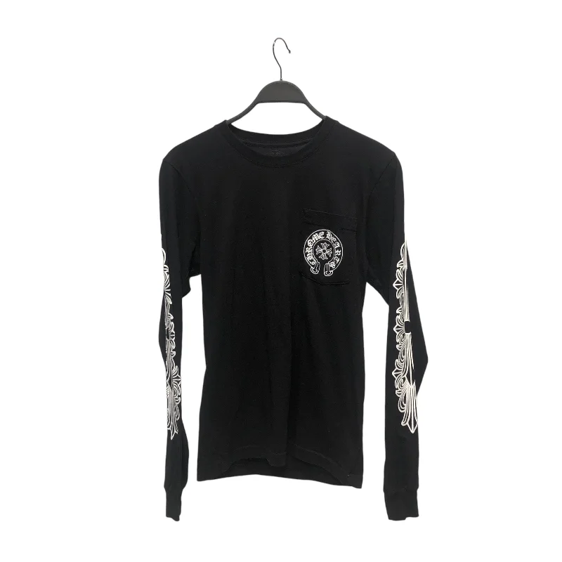 CHROME HEARTS/LS T-Shirt/S/Cotton/BLK/CLASSIC HORSESHOE