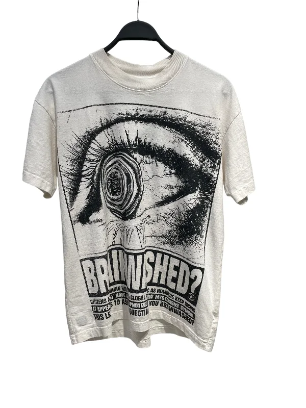 HELLSTAR/T-Shirt/XS/Cotton/WHT/Graphic/BRAINWASHED? GRAPHIC