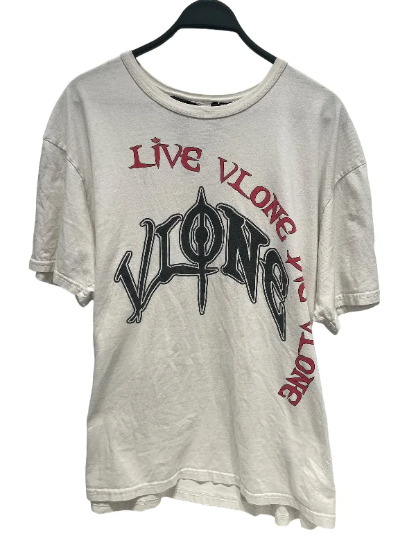 VLONE/T-Shirt/L/Cotton/WHT/Graphic/LIVE VLONE