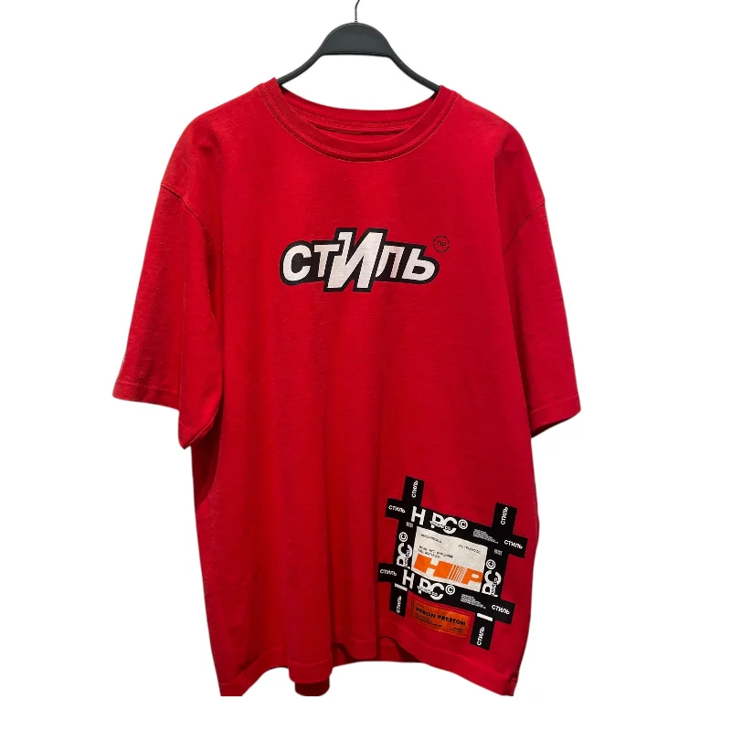 HERON PRESTON/T-Shirt/L/Cotton/RED/Graphic/