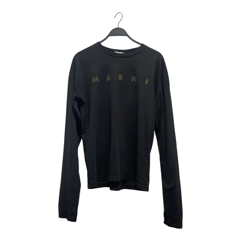 MARNI/LS T-Shirt/48/Cotton/BLK/Spellout