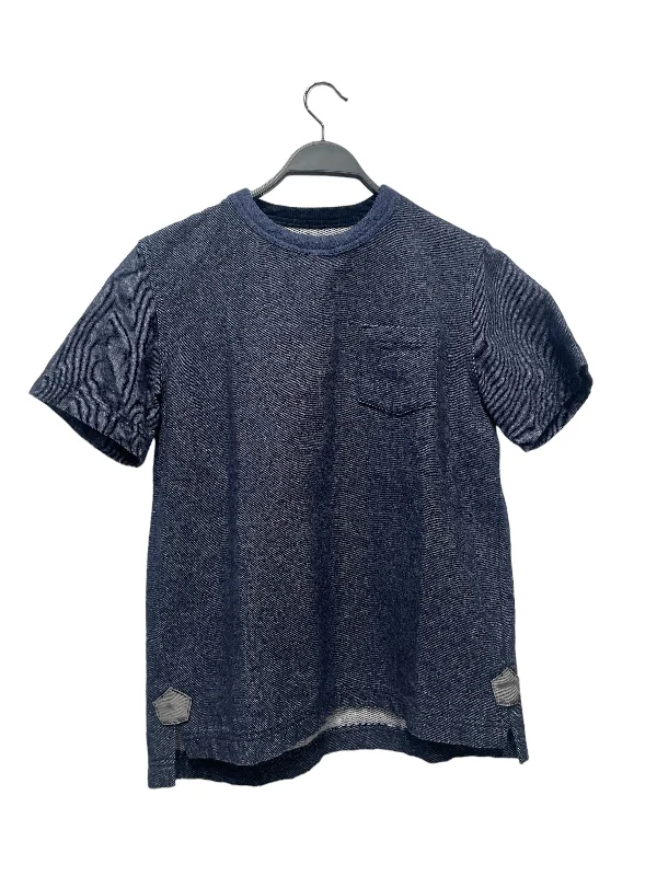 Sacai/T-Shirt/1/Wool/BLU/Zipper Sleeve