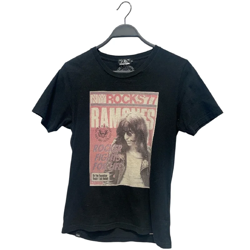 HYSTERIC GLAMOUR/T-Shirt/S/Cotton/BLK/Graphic/Joey Ramone Rocker Fights