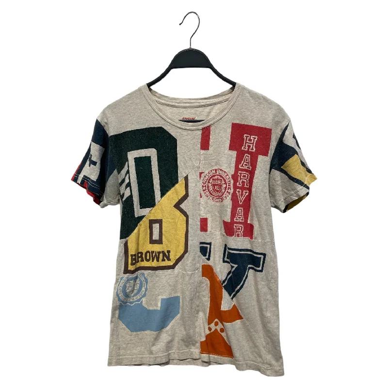 KAPITAL/T-Shirt/2/Cotton/CRM/All Over Print/patchwork college collage