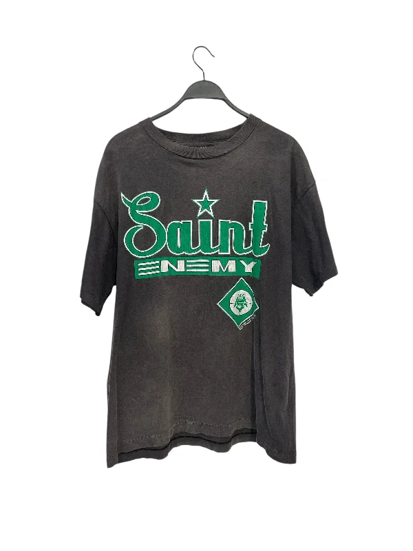 SAINT MICHAEL/T-Shirt/XL/Cotton/GRY/Graphic/SAINT ENEMY GREEN STAR