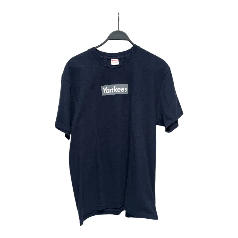 Supreme/T-Shirt/L/Cotton/NVY/Graphic/YANKEES BOXLOGO