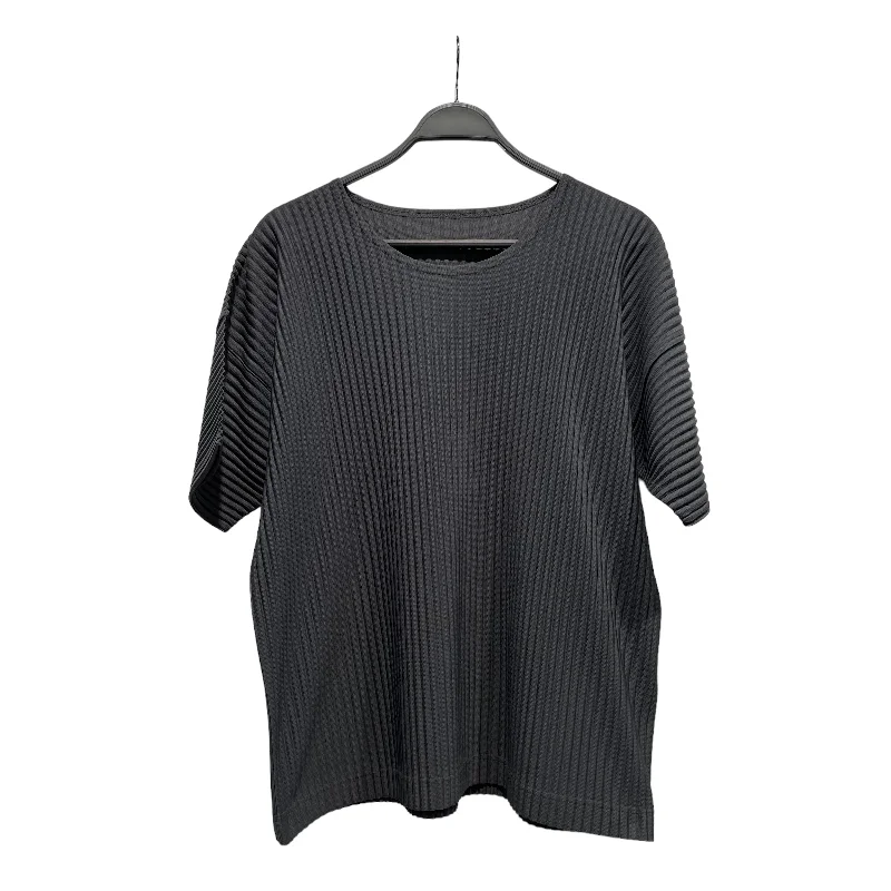 HOMME PLISSE ISSEY MIYAKE/T-Shirt/3/Polyester/GRY/PLEATED S/S SHIRT