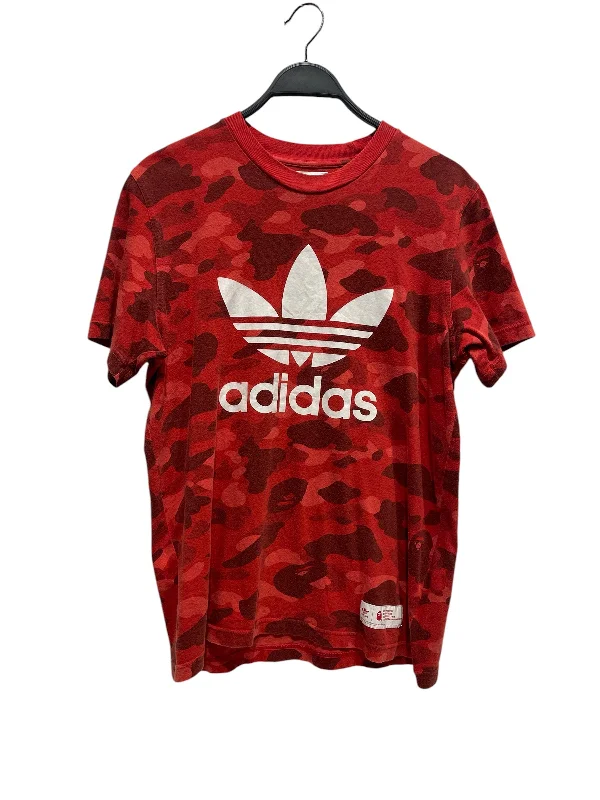 BAPE/adidas/T-Shirt/L/Cotton/RED/bape adidas