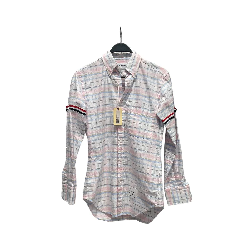 THOM BROWNE. NEW YORK/LS T-Shirt/1/Cotton/PNK/Plaid/