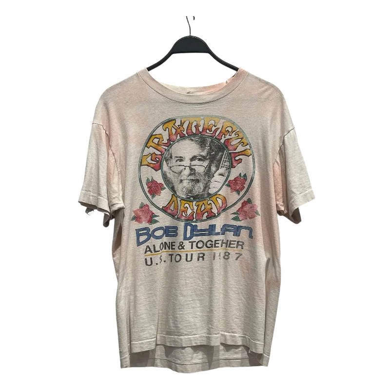 Vintage/T-Shirt/L/Cotton/WHT/BOB DYLAN