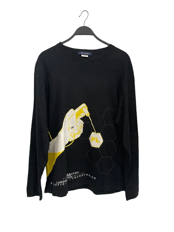 FUTURA LABORATORIES/LS T-Shirt/L/Cotton/BLK/Graphic/YELLOW GRAPHIC