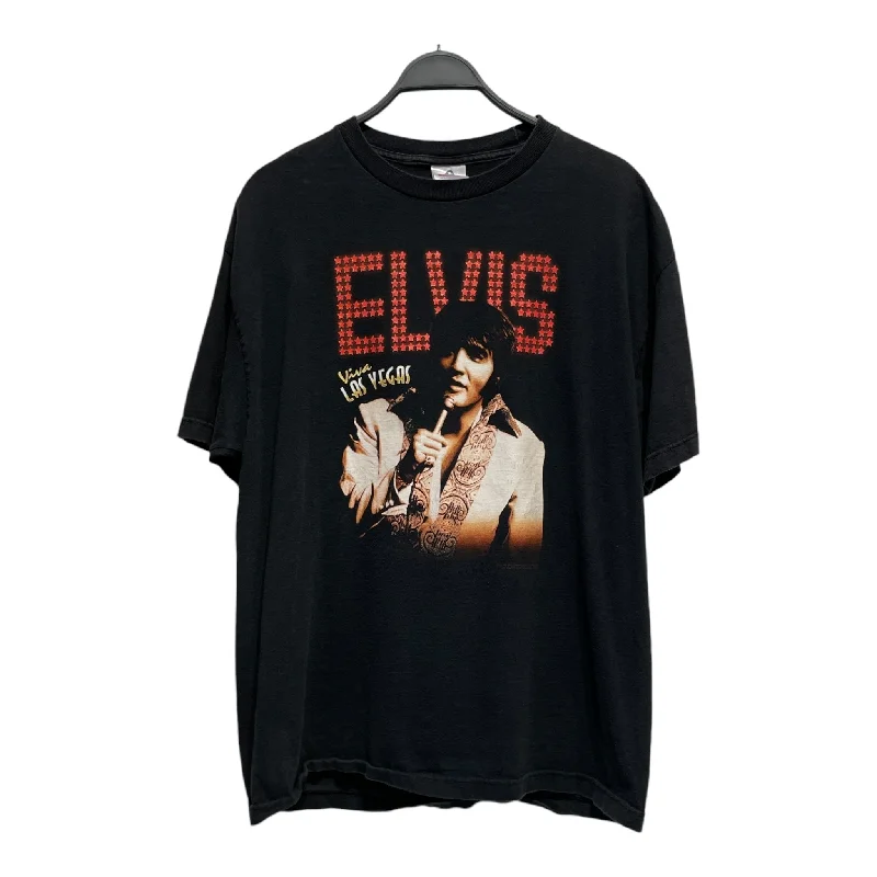 Vintage/T-Shirt/XL/Cotton/BLK/Graphic/2000 ELVIS