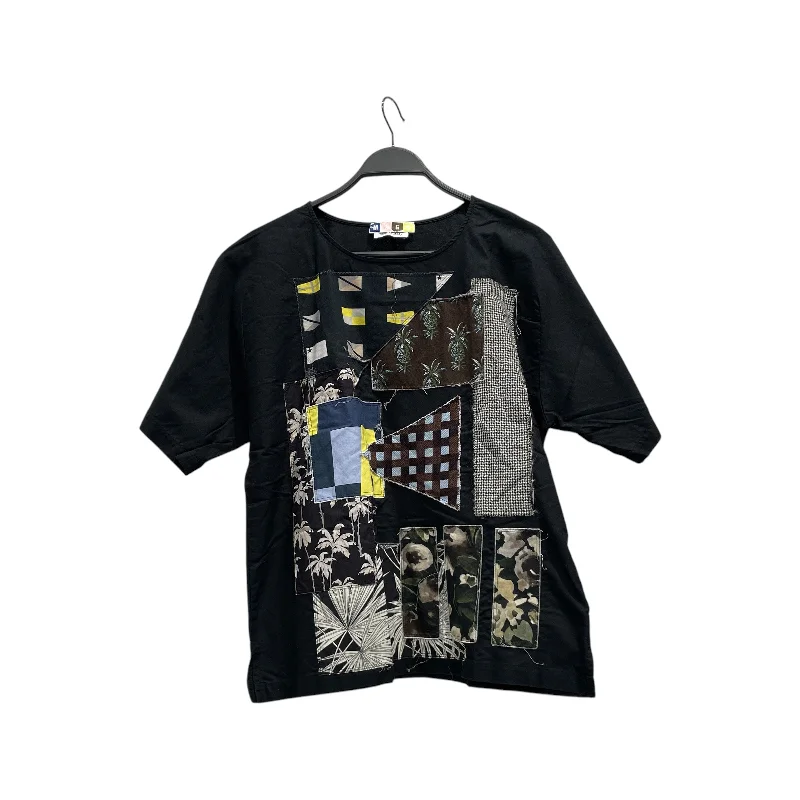 MSGM/T-Shirt/46/Cotton/BLK/Graphic/2015 Patchwork Shirt