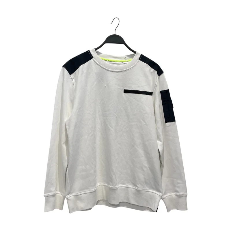 MOOSE KNUCKLES/LS T-Shirt/L/Cotton/WHT/Yates Pullover