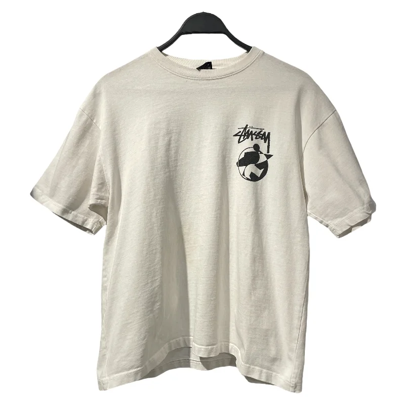 STUSSY/T-Shirt/S/Cotton/WHT/High Neck/Graphic/