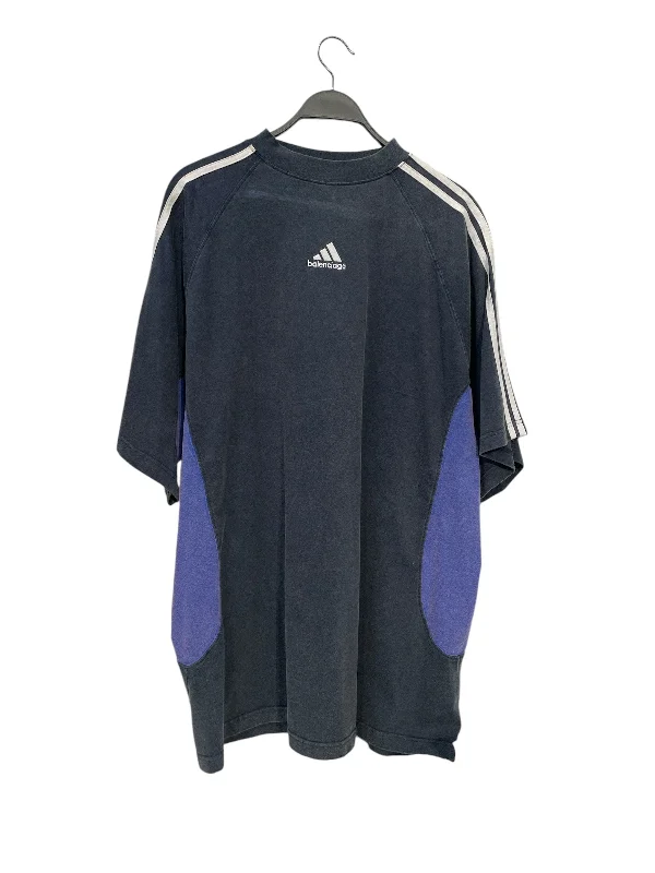 BALENCIAGA/adidas/T-Shirt/3/Cotton/GRY/Border/purple under arm