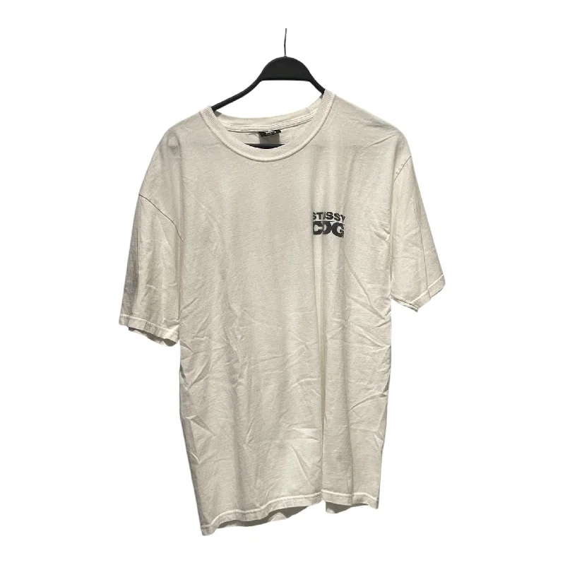 STUSSY/COMME des GARCONS/T-Shirt/XL/Cotton/WHT/