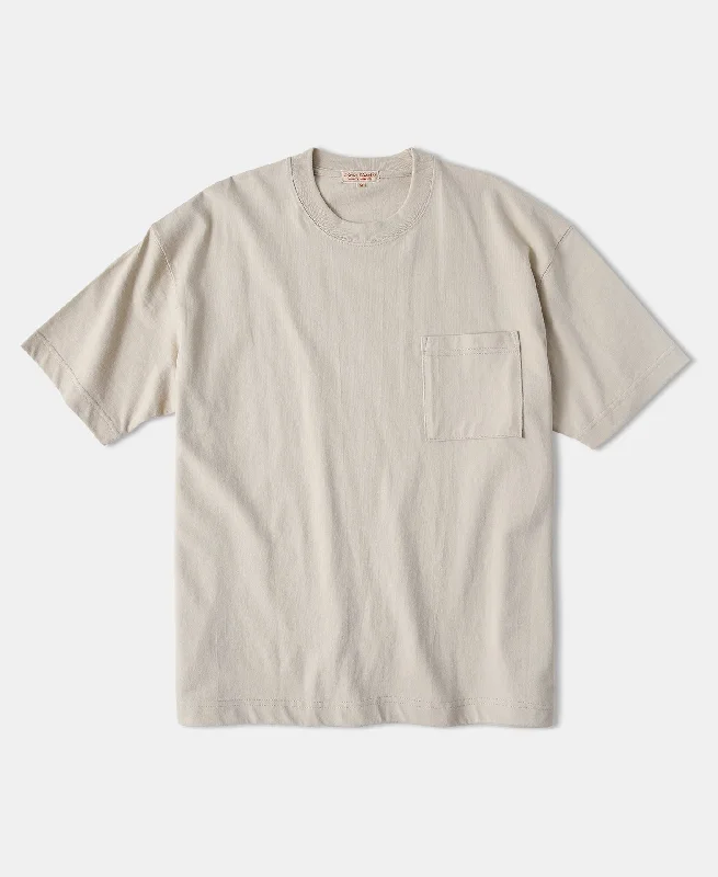 9.3 oz Cotton Oversize Tubular Pocket T-Shirt - Apricot