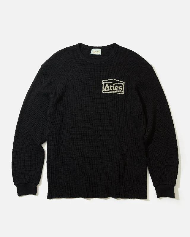 Waffle LS Tee - Black