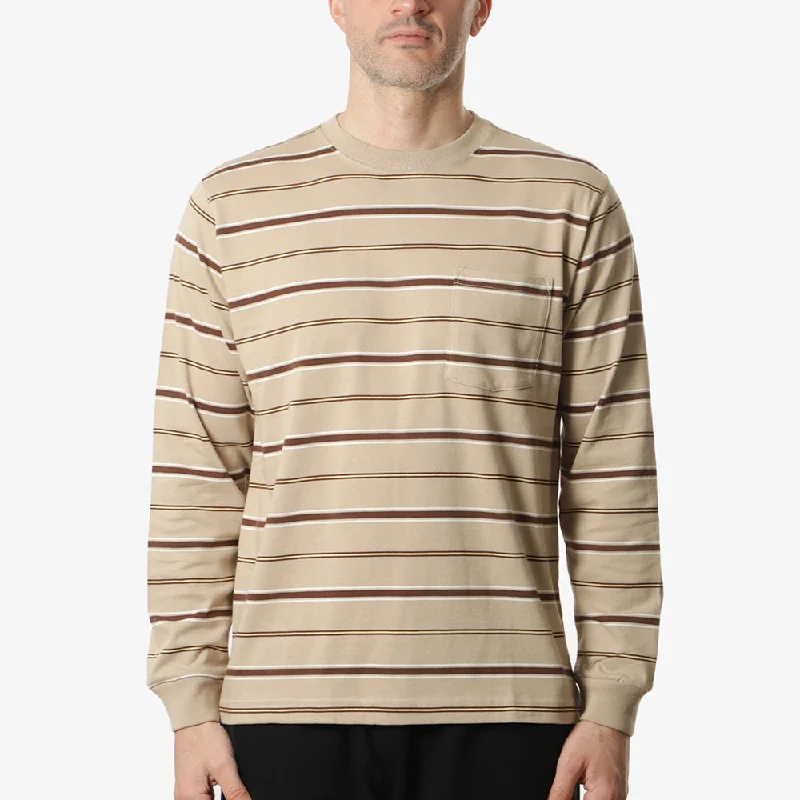 Beams Plus Multi Stripe Long Sleeve Pocket T-Shirt