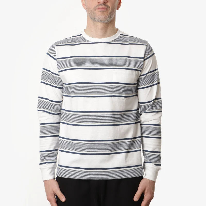 Beams Plus Wide Stripe Long Sleeve Pocket T-Shirt