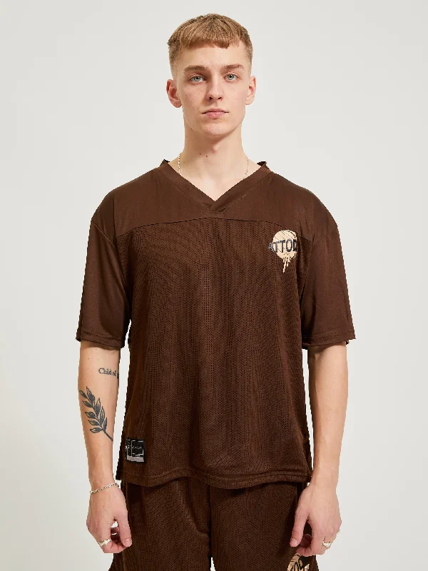 BOXY SPORTS T-SHIRT BROWN