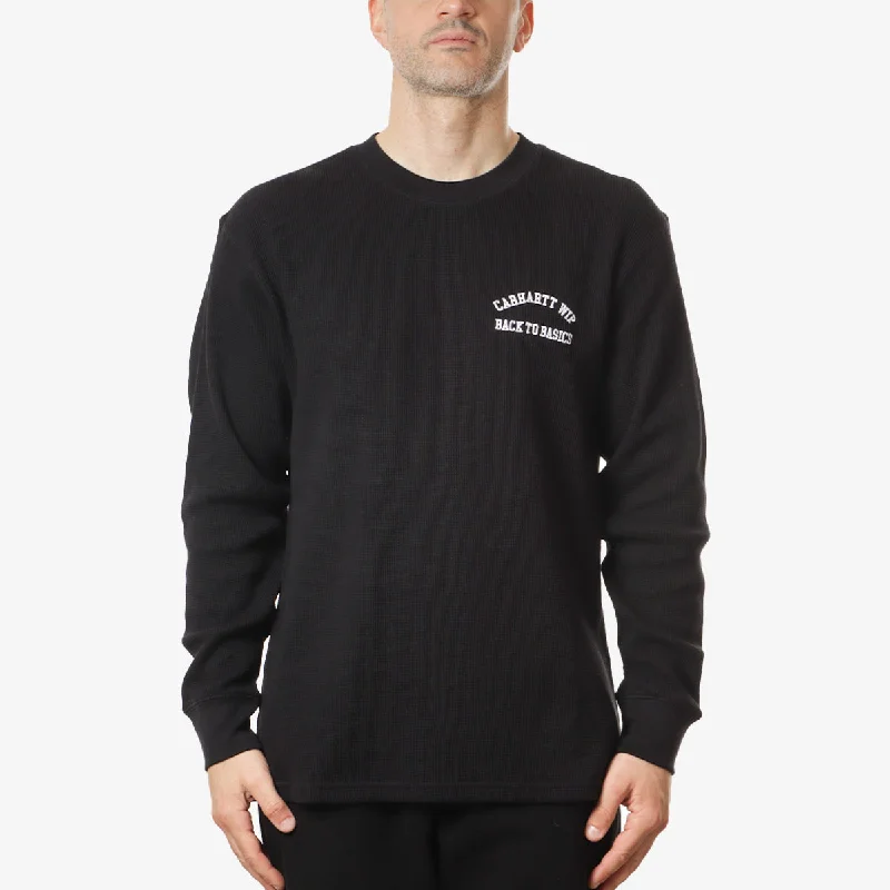 Carhartt WIP Basics Script Waffle Long Sleeve T-Shirt